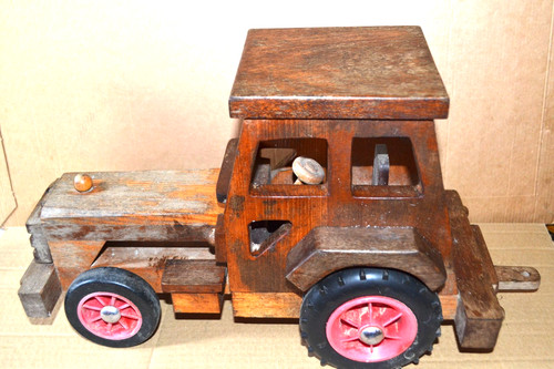 Wooden vintage tractor very - wooden, tractor,